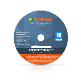 Corporate Edition Admiral Check Writer System Software